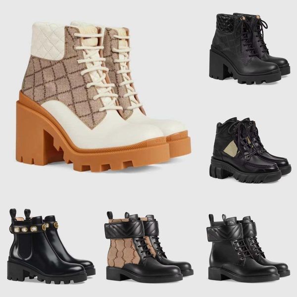 

designer boots luxury short boots martin women's, brand fashion shoes low heel various outdoor cycling sizes 35-41, Black