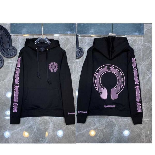 

men's hoodie 2023 fall sweatshirt hoodie designer men's trend heart chrome sleeve winter jacket loose coat fashion hoodie for men3, Black
