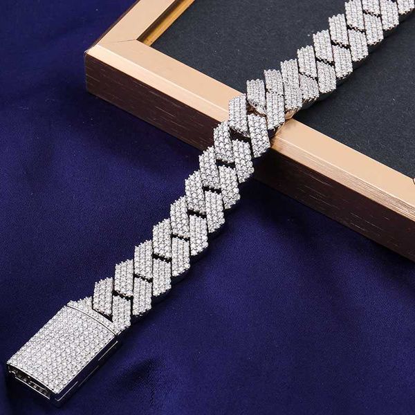 

iced out 15mm vvs moissanite pass diamond tester 925 sterling silver 10k 14k 18k gold miami cuban bracelets