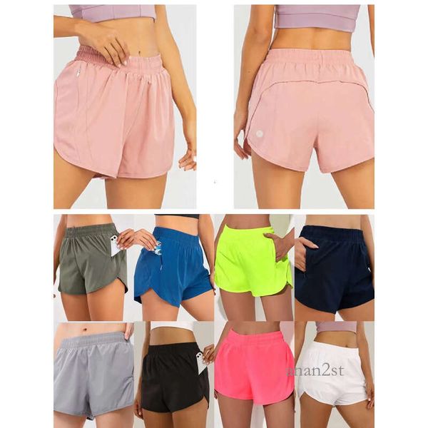 

lu yoga short pants brand womens yoga outfits high waist shorts lu- exercise fiess wear girls running elastic pants sportswear, White;black