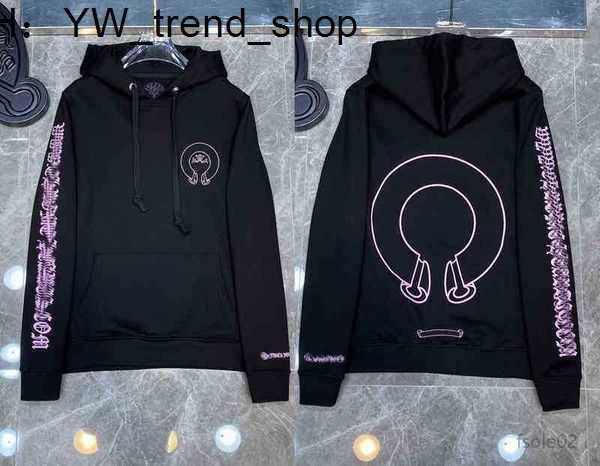 

2023mens hoodies designer chrome winter sweatshirts heart hoodie ch long sleeve zipper jacket loose coat hooded hoody men woman hip hop chro, Black