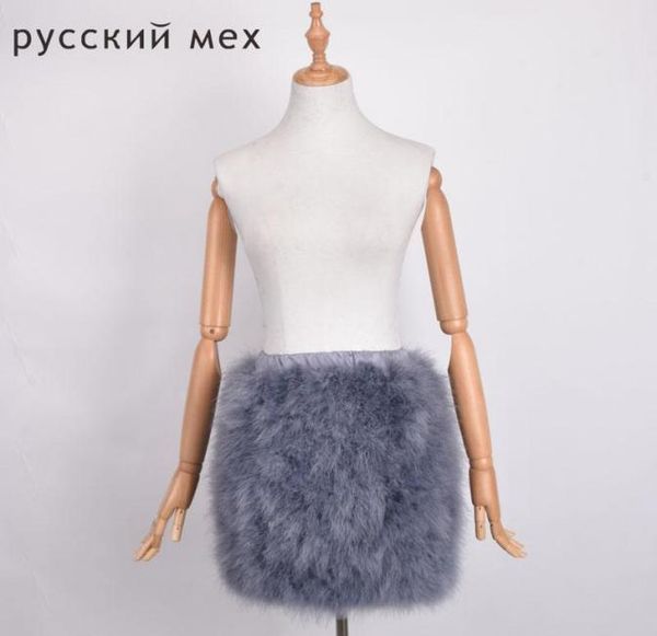 

natural ostrich fur bra skirt women real with feathers mini can customized skirts3658571, Black