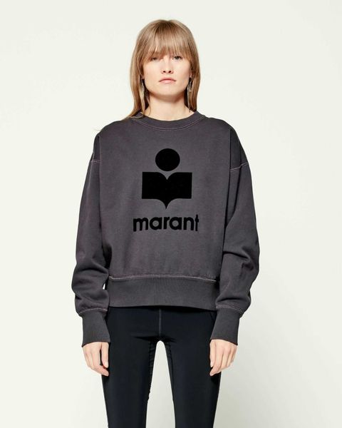 

isabel marant designer sweatshirt fashion hoodie classic letter-printed terry cotton sweater women neck off white 3 m8r8, Black