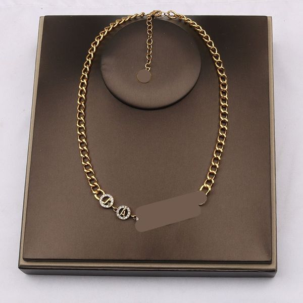 

jewelry necklaces white plated 925 silver graduated luxury brand designers letters geometric famous women round crystal rhinestone gold yili