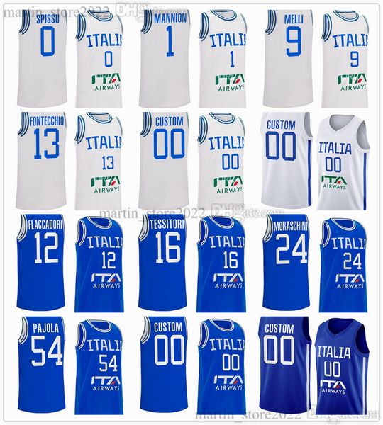 

2023 fiba italy world cup basketball jerseys 13 simone fontecchio 9 nicolo melli 40 luca severini 0 marco spissu 1 nico mannion 12 diego fla, Black;red