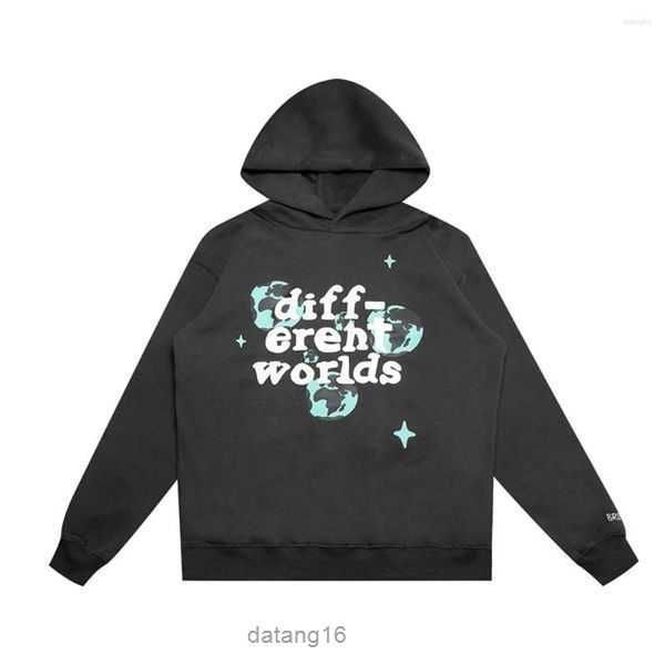 

broken planet men women hoodie american street couple's little popular fashion brand graffiti foaming letter print y2k 3d foamgraffiti, Black