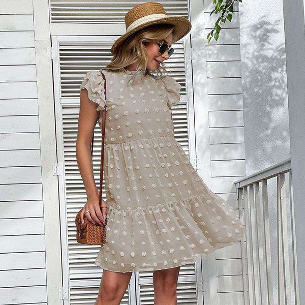 

summer womens blue loose jacquard chiffon dress, Black;gray