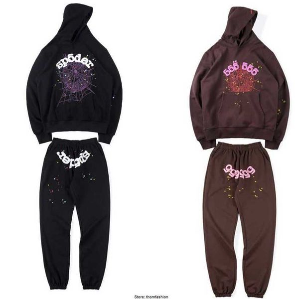 

designer pullover spider 555 sp5der hoodies young sweatshirts streetwear thug 555 angel hoody men women 11 web pullover hooded printing web, Black