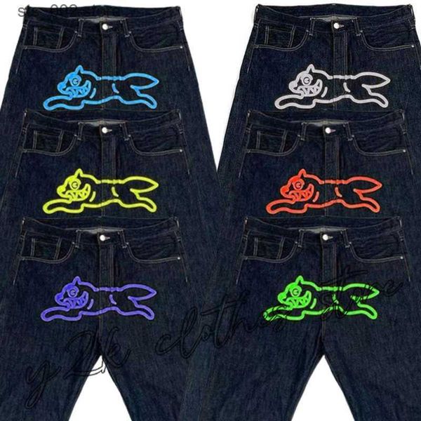 

men's jeans y2k jeans men harajuku hip hop dog graphic print baggy jeans black pants new harajuku punk rock gothic wide trousers street, Blue