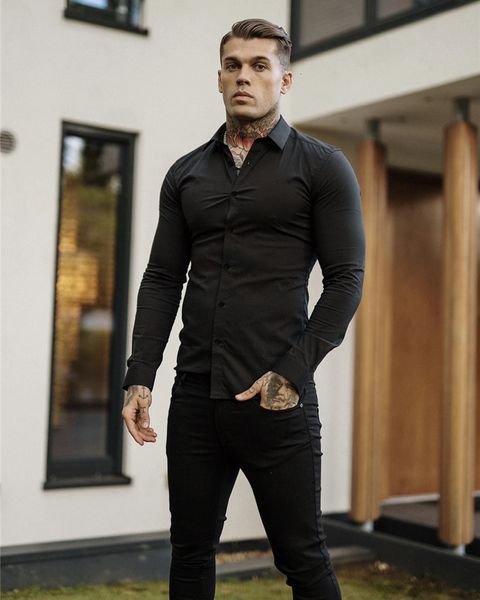 

mens casual shirts shirt summer thin section noniron modal black longsleeved business career trend 6 colors 230726, White;black