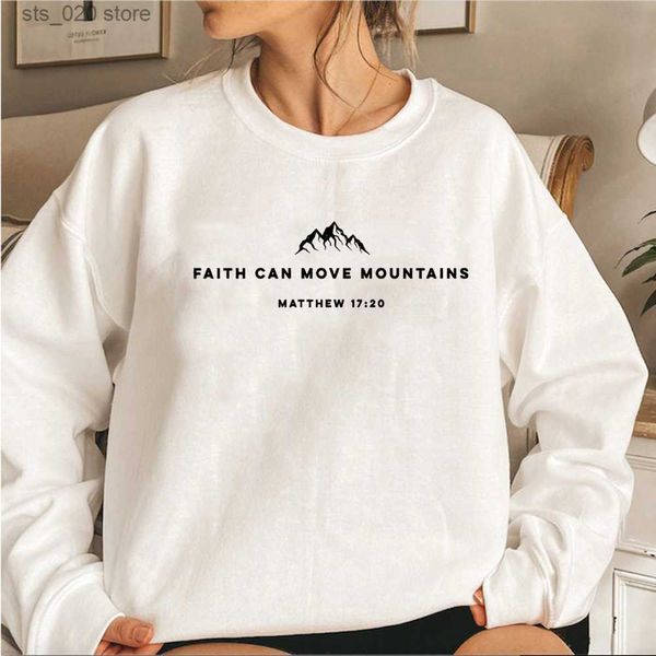 

women's can move mountains sweatshirt christian crewneck sweatshirts bible verse hoodie jesus faith hoodies streetwear women t230727, Black