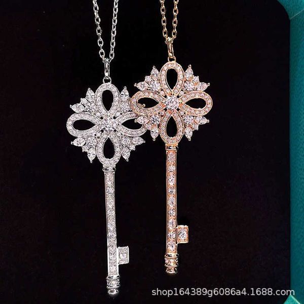 

high-quality tiffay high definition victoria key heart crown necklace women's iris full diamond sweater chain earrings network red pers, Golden;silver