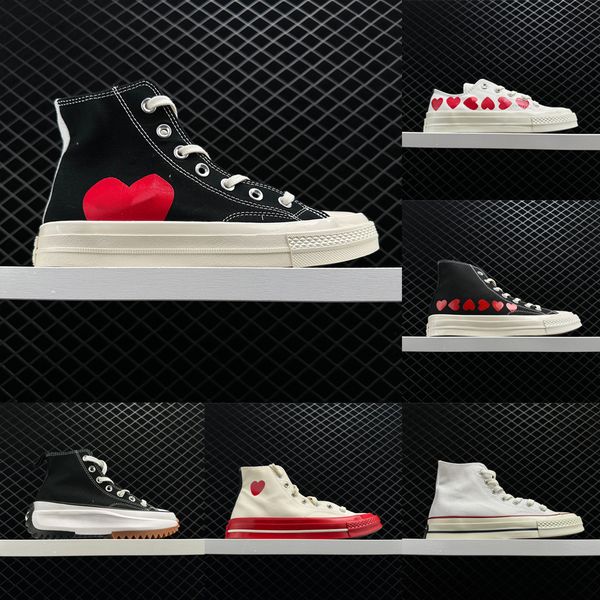 

1970 cdg play designer platform converser canvas shoes sneakers run chuck hike 1970s classic 70 taylor eyes casual women men trainer white b, Black