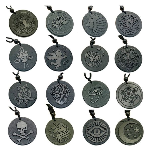 

camaz necklaces natural shungite necklace stone emf neutralizer shungite necklace jewelry anti radiation protection 5g blocker 35mm