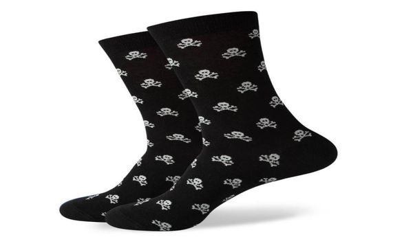 

men's socks match-up skull and bones patterned cotton blend dress6792738, Black
