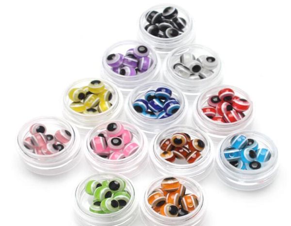 

1000pcs mixed colorful beads round evil resin eye beads stripe spacer beads jewelry fashion diy bracelet making women gifts3926340, Black