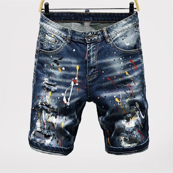 

mens jeans straight leg jeans black pants quality brand style swing lacquer personality unruly high street fashion men pants casual holes in, Blue