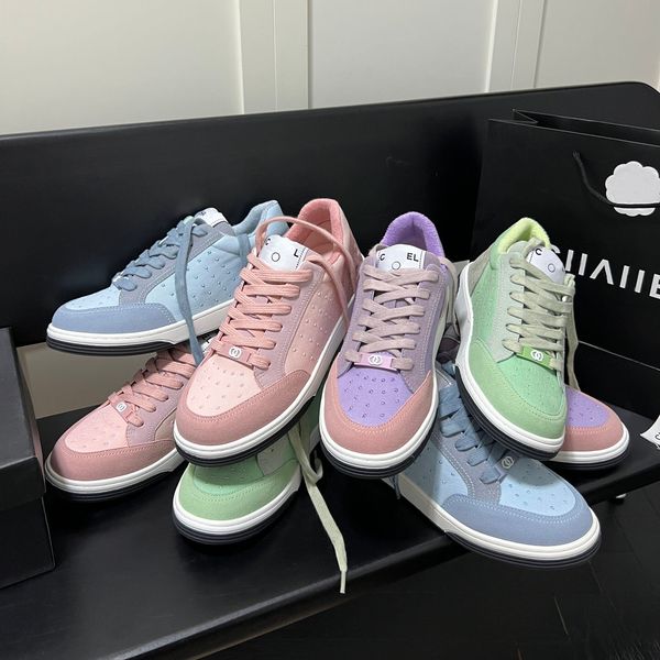 

designer sneakers casual shoes spring and summer new rainbow series candy color white shoes trainers all-match stylist sneaker shoes platfor, Black