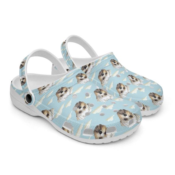 

diy shoes slippers mens womens classics dog and white cloud sneakers trainers 36-48