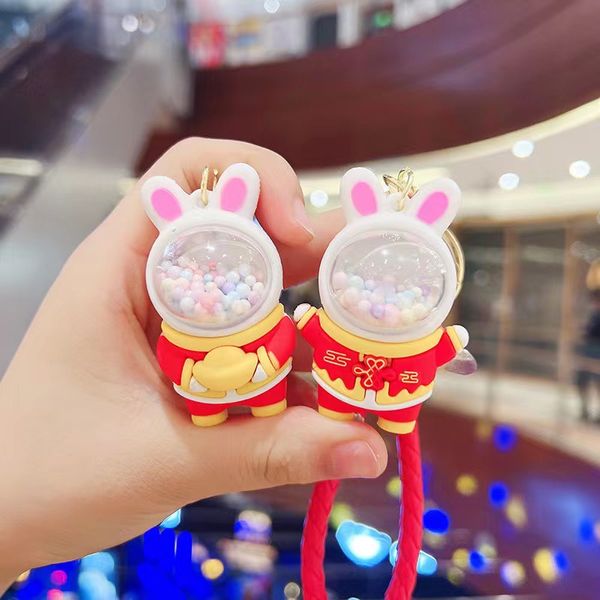 

fashion blogger designer jewelry china-chic rabbit key chain rabbit yuanbao lucky car bag pendant mobile phone keychains lanyards keyrings w, Slivery;golden