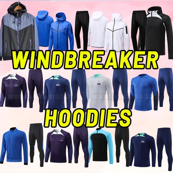 

windbreaker jacket soccer tracksuits sinter lukaku soccer jersey 23 24 barella vidal lautaro eriksen alexis dzeko correa uniforms 23 24 mila, Black