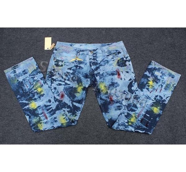 

fashion2017 new arrival robin jeans men famous brand ripped biker mens robins jeans plus size denim jean for male7673365, Blue