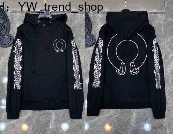 

2023mens hoodies designer chrome winter sweatshirts heart hoodie ch long sleeve zipper jacket loose coat hooded hoody men woman hip hop chro, Black
