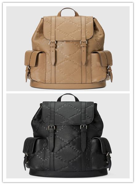 

designer luxury back pack black cream gray 625770 leather backpack 7a