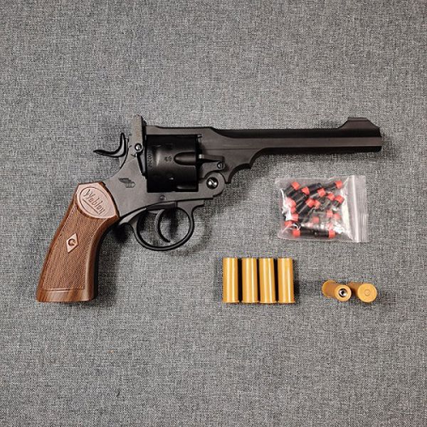 

wick webley metal toy gun revolver mid-fold shell throwing soft bullet gun launcher for adults boys birthday gifts movie props