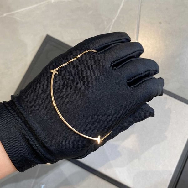 

selling v gold second generation smile large necklace double tcnc18k rose face tiffay smooth collar chain, Black