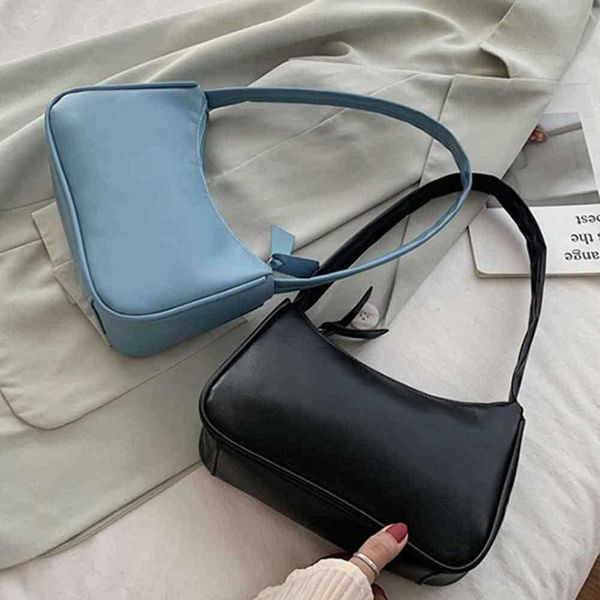 

handle bag women retro handbag pu leather shoulder totes underarm vintage handle bag female small subaxillary bags clutch