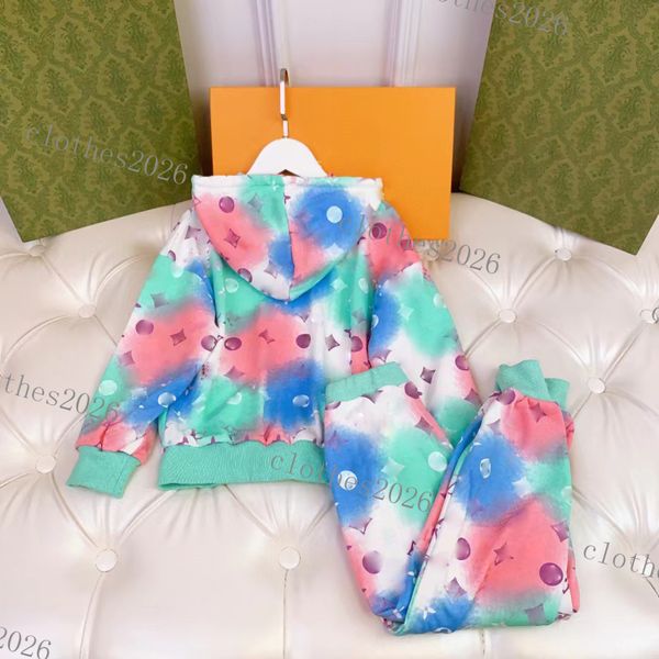 

fashion designers kids clothing sets letter print boys girls jacket coat trousers tracksuits long sleeve outdoor children hoodie suit baby s, White
