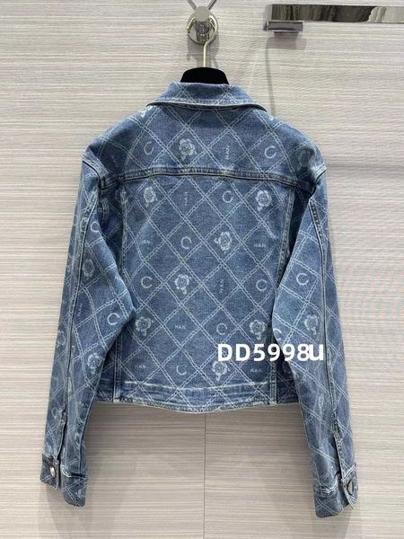 

chan new 2023 designer clothes women jacket women clothing designer fashion camellia denim jacket cccc print cowboy coat leisure cardigan mo, Black;brown