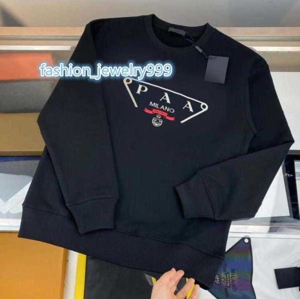

men designer 2023 loose hoodies hoody pullover prad sweatshirts loose long sleeve jumper mens women clothing with printing m-2xl/3xl, Black;brown