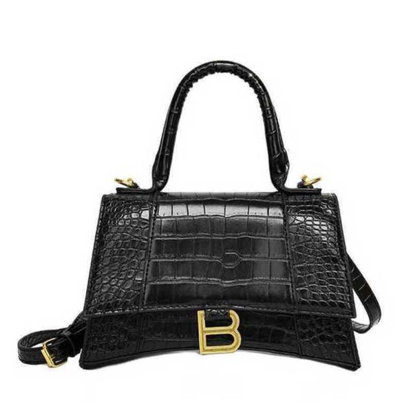 

2023 luxury bags shoulder female hourglass crocodile pattern style stick square texture small hand-held