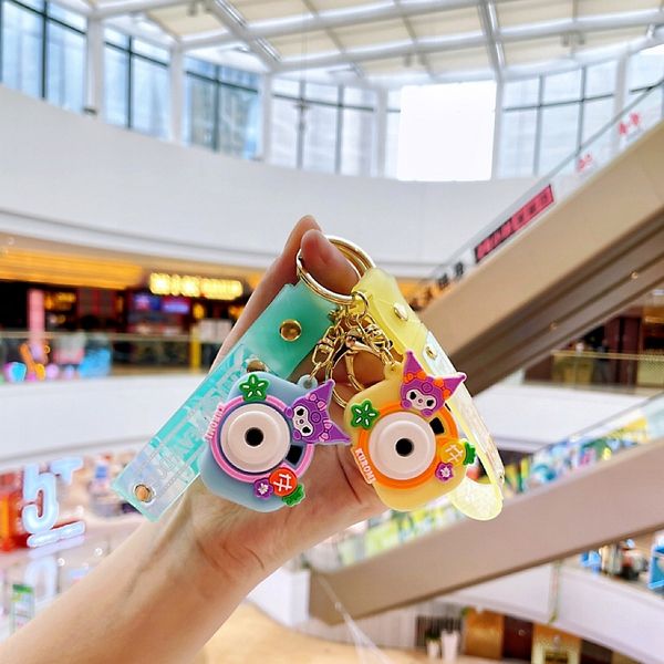 

fashion blogger designer jewelry creative cute projection camera keychain pendant cartoon mobile phone keychains lanyards keyrings wholesale, Slivery;golden