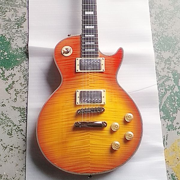 

custom shop lp custom flame iced tea burst electric guitar