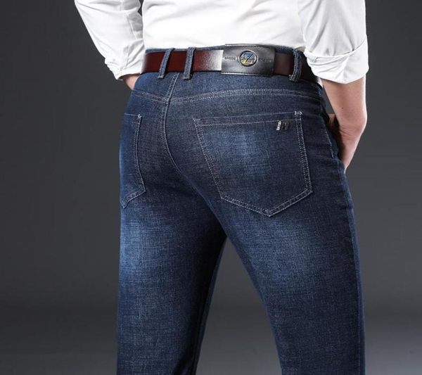 

men039s jeans luxury highquality graphene functional fabric cotton 2021 autumn classic brand fit straight casual thick2890250, Blue