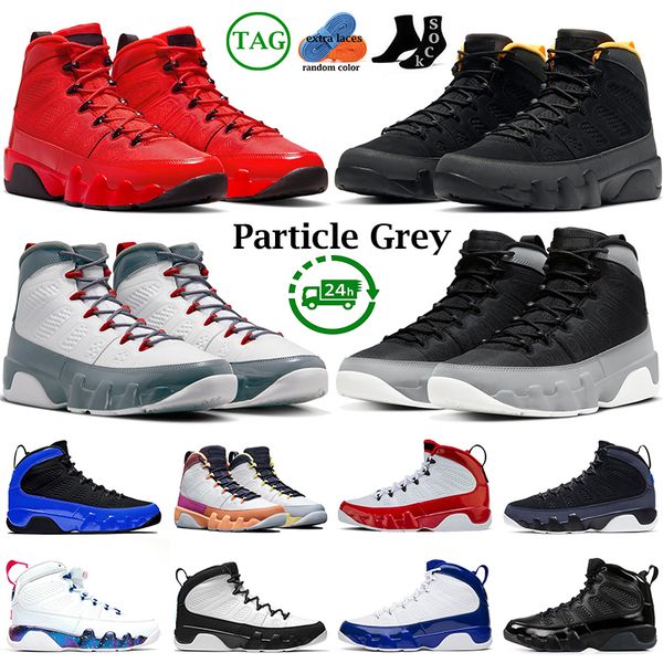 

men basketball shoes 9s 9 particle grey change the world chile red fire university gold blue mens trainers sports sneakers size 7-13