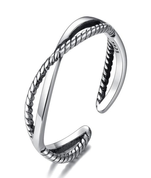 

s925 silver antique band rings fashion ed adjustable women jewelry9765015