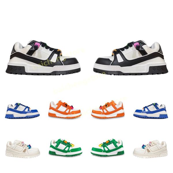 

designer shoes men sneakers women trainer maxi casual shoes platform trainers diy buckle leather sneakers platform trainers letter printing, White;red