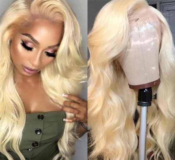 

2021 new blonde lace front human body wave 13x4 colored human hair wigs transparent lace wig brazilian remy hair6057237, Black