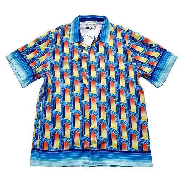 

casablanca 23 hawaiian shirt tennis high grade silk noble boy texture couple hawaiian short sleeve, White;black