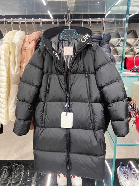 

monclairs mens jacket designer hooded puffer jacket filled with white goose downs thickened glossy slim long knee-length down jackets mens w, Black