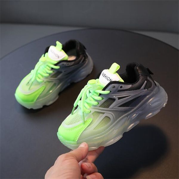 

girls' sports shoes spring and autumn new kid's fashion casual shoes boys breathable mesh daddy shoes, Black