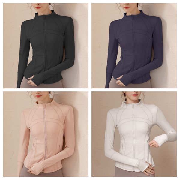 

new yoga suit jacket spring and autumn fitness suit long sleeved sports jacket women's jacket tight slim zipper style, White;red