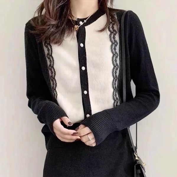 

women's knits tees autumn winter cashmere cardigan women 2023 style oneck solid color sweater coat 230727, White