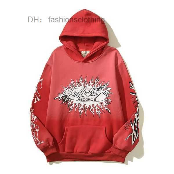 

men's hoodies hellstar high street ins vintage mud printed red hoodie with fleece for men and women loose fitting 31 hellstar h51e, White;black