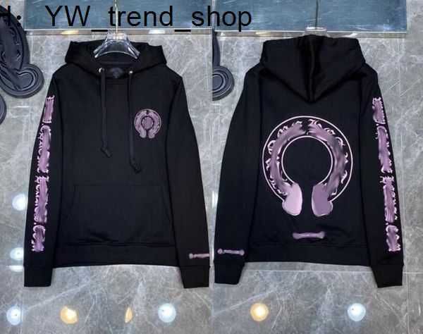 

2023mens hoodies designer chrome winter sweatshirts heart hoodie ch long sleeve zipper jacket loose coat hooded hoody men woman hip hop chro, Black