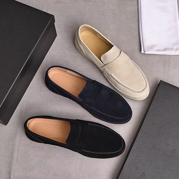 

designer doudou shoes for men leather spring and summer breathable one foot lazy matte casual driving shoes mens shoes black blue light khak